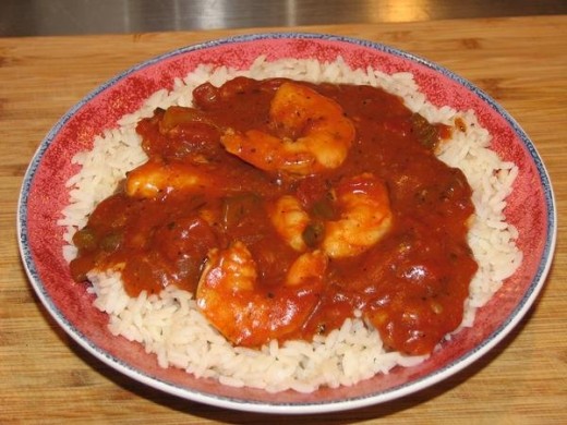 Shrimp with a Creole sauce