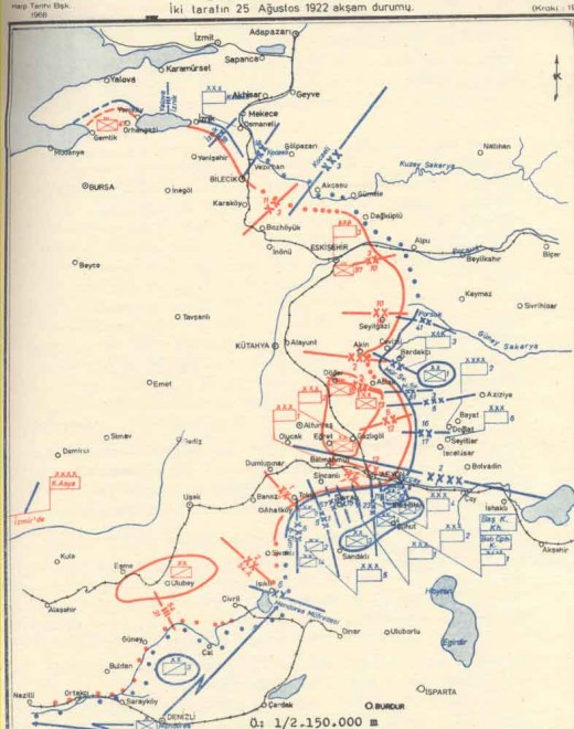 Turkish front as of August 25 1922