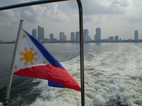 Manila skyline from the ferry to Corregidor. 
