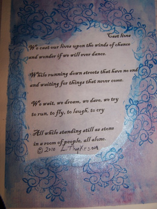 Original poetry in altered book