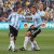 Gabriel Heinze of Argentina celebrates with teammates Lionel Messi (L) and Martin Demichelis (R) after he scores the opening goal during the 2010 FIFA World Cup South Africa Group B match between Argentina and Nigeria at Ellis Park Stadium on June 12 Gabriel Heinze of Argentina celebrates with teammates Lionel Messi (L) and Martin Demichelis (R) after he scores the opening goal during the 2010 FIFA World Cup South Africa Group B match between Argentina and Nigeria at Ellis Park Stadium on June 12