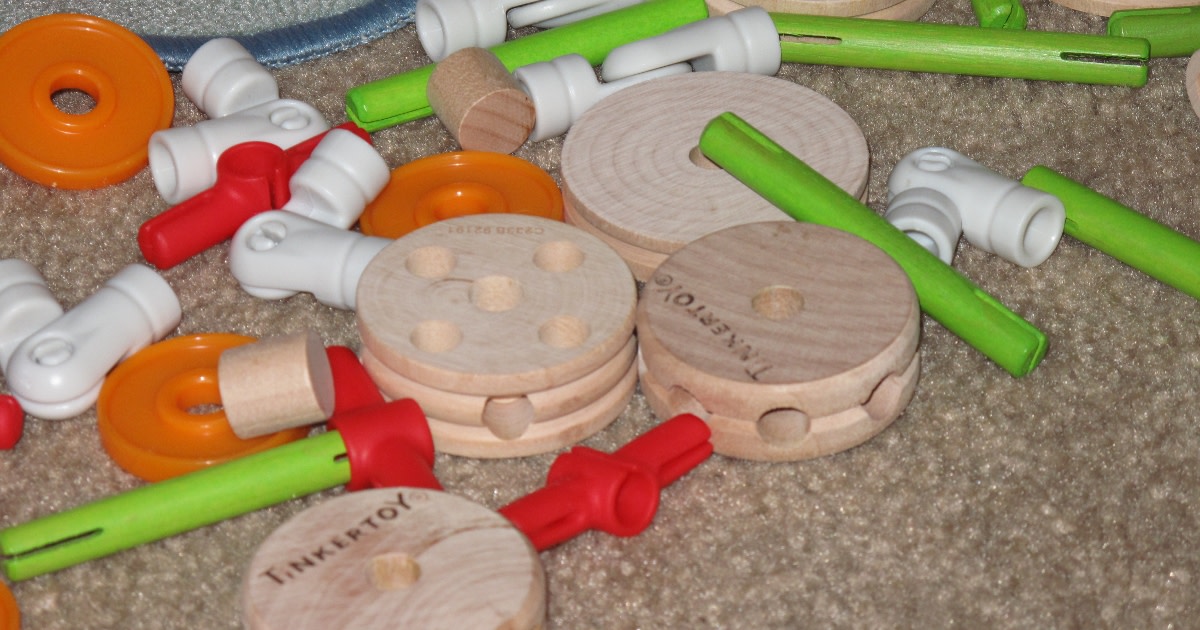 tinker toys wooden set