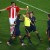 Referee Carlos Batres issues Gerard Pique of Spain with a yellow card after pulling down Oscar Cardozo of Paraguay in the penalty area during the 2010 FIFA World Cup South Africa Quarter Final match between Paraguay and Spain at Ellis Park Stadium on Referee Carlos Batres issues Gerard Pique of Spain with a yellow card after pulling down Oscar Cardozo of Paraguay in the penalty area during the 2010 FIFA World Cup South Africa Quarter Final match between Paraguay and Spain at Ellis Park Stadium on
