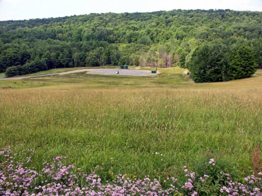 Reclaimed area after installation of a natural gas well in Chemung County, NY.  (DEC.NY.gov)