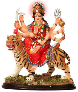 Indian myth: Mother Goddess of Power on her tiger