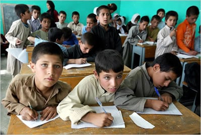 US Government Aid has facilitated 7 million Afghan children going to school compared with fewer than 1 million a decade ago.