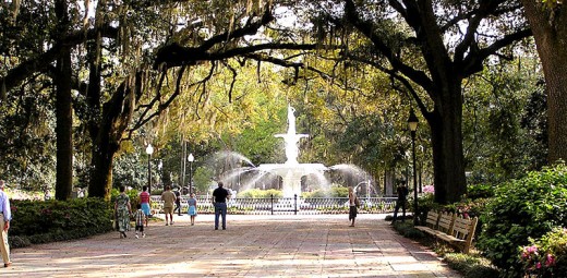 Forsyth Park - Water fountain - public domain