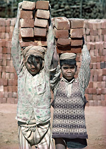 Children as in India and elsewhere are put into forced labor. They represent "the cutting edge" in cost cutting.