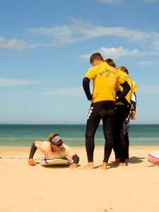 Learn to surf - preparing to pop up