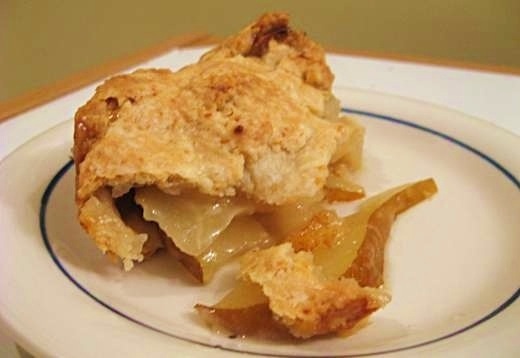A slice of this lemon zest and pear tart / Photo by E. A. Wright