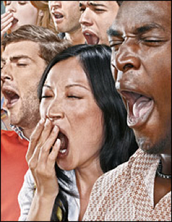 Contagious yawning = maintaining group vigilance