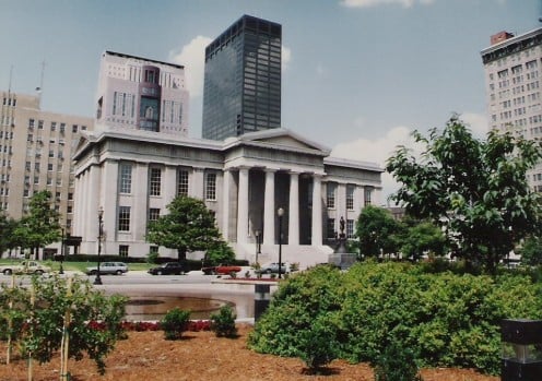 Built between 1837 - 1842 in Greek Revival, the former Jefferson County Courthouse, Louisville, Kentucky. 