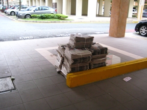 Stacked Newspaper at 6pm
