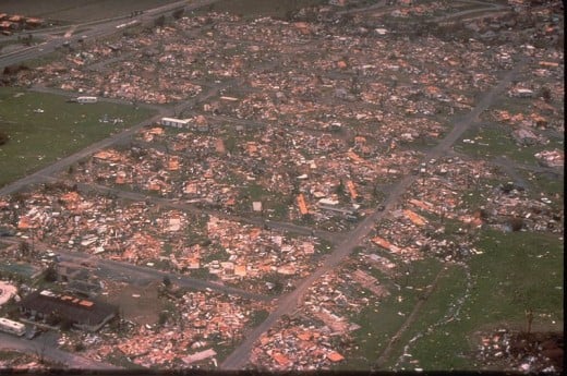 Destruction caused by Hurricane Andrew.