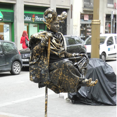 One of the best human statues in La Rambla