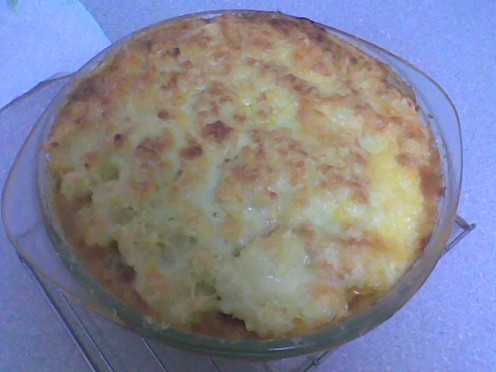 A Breadfruit Pie hot out of the oven.