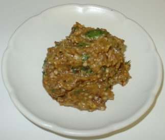 Brinjal Chutney Recipe - Ingredients and Method of Preparation of EggPlant Pachadi