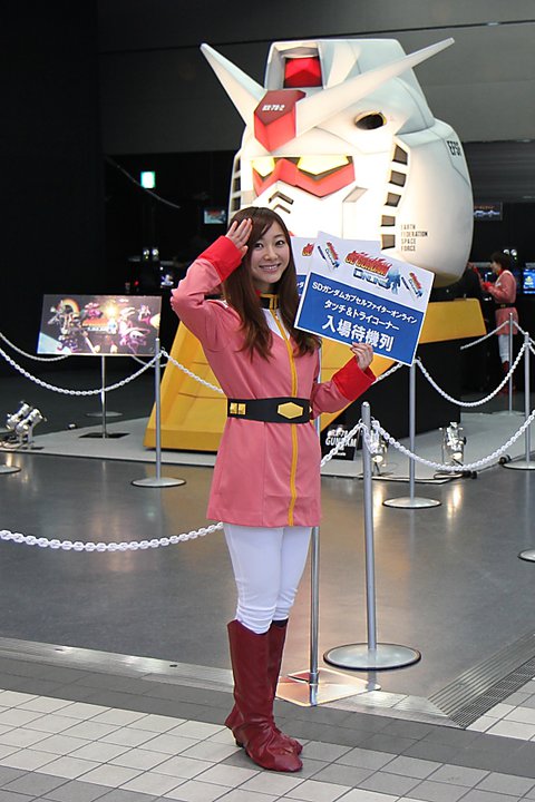 Another very cute girl - this time helping out at a new Gundam computer game launch event