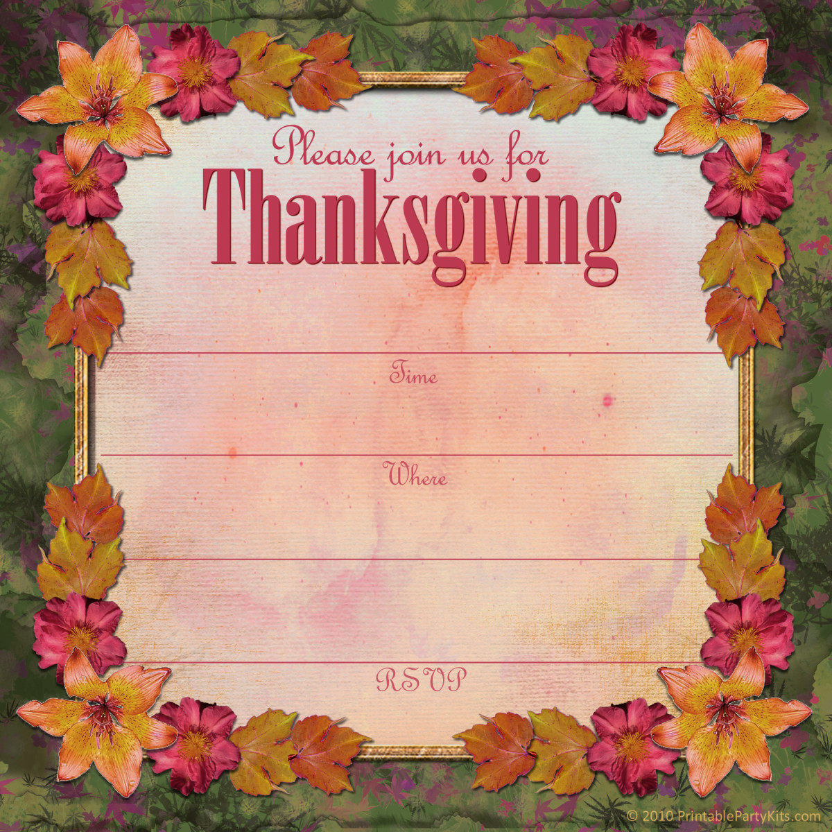 Free Printable Thanksgiving Invitations Templates HubPages