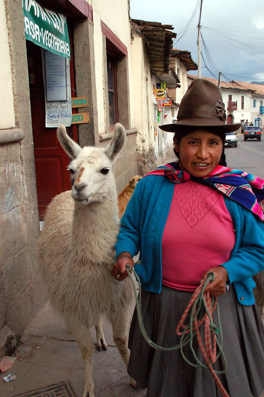 Woman with Llama in Cusco