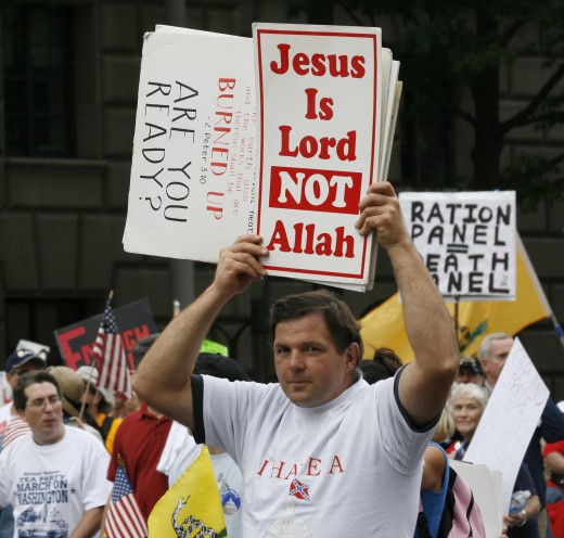 Wow this show's the ignorance of the people nowadays. Allah means GOD. This guy needs some more education. This one speaks for itself.