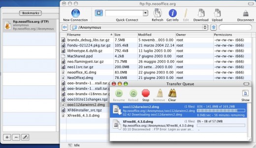 Cyberduck for the Mac.