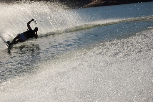 Tom with a huge spray just before wiping out