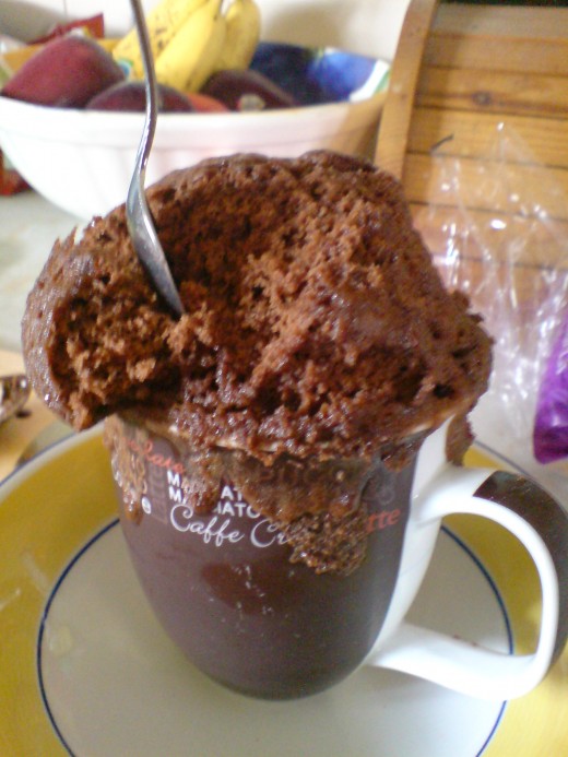 3 Minutes later, a LOT of Chocolate Brownie
