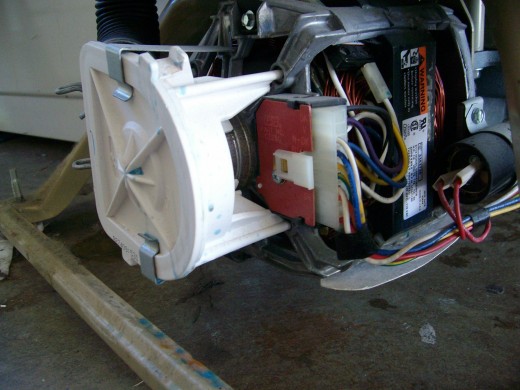The pump located on the front of the motor.