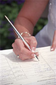 The maid/matron of honor will sign the marriage license as a witness.