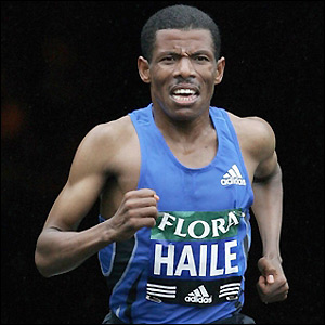 Haile Gebresellassie, Ethiopian champion marathon runner.