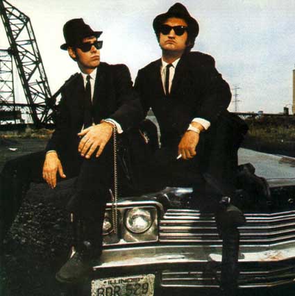 Dan Aykroyd and John Belushi as the Blues Brothers