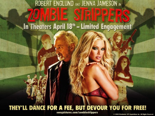 Movie review of Zombie Strippers starring Jenna Jameson and Robert Englund.