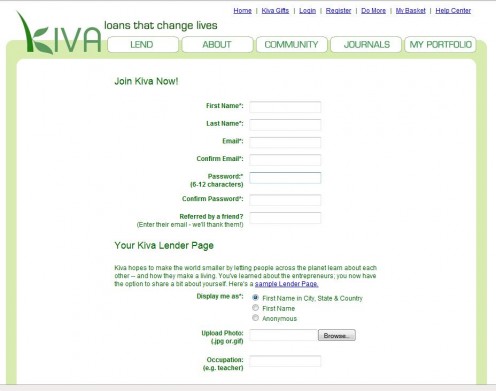 Signing up is easy and is completed almost entirely on a single page.