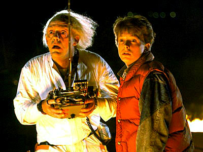 Christopher Lloyd and Michael J. Fox in Back to the Future