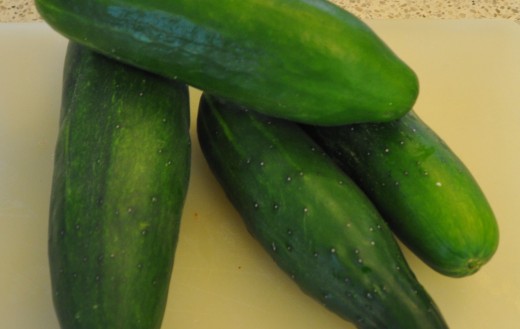 Homegrown cucumbers.