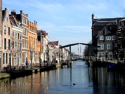Canal with patricians houses - Leiden, Netherlands