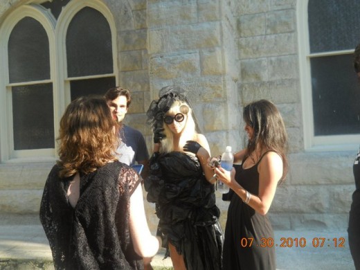 Surrounded by 'her peeps'