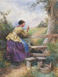 Myles Birket Foster, 'Waiting for Father' from macconnal-mason.com