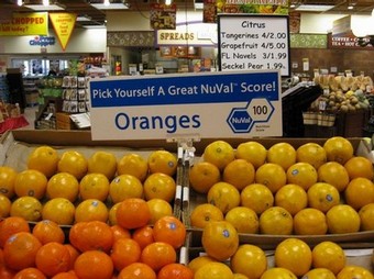 Oranges rank with blueberries in nutrition value according to the NuVal Nutritional Scoring System. Photo at NuVal.com.