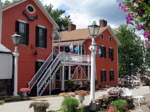 The side entrance to the Inn.  Room #9 is at the top of the stairs.  