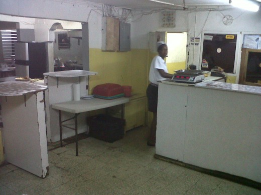 Spic and span customer service area where you place your order.