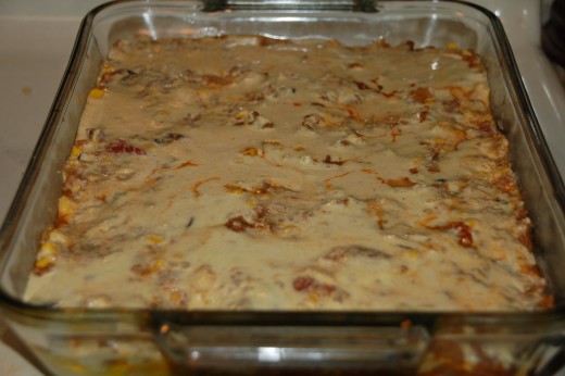  Cornbread layer added.