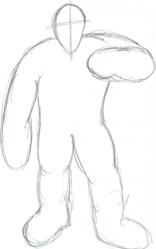 How to draw a zombie santa clause sketch 1 - Simple figure drawing.