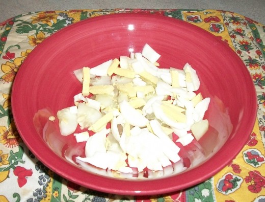 Chop one hard boiled egg