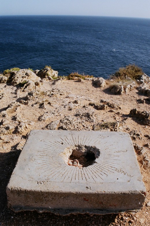 stone compass on the edge of the Sagres point