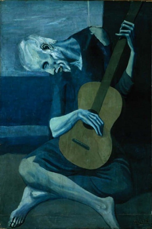 'The Old Guitarist" from Picasso's Blue Period