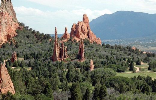 Panoramic view  of Garden of the Gods. http://en.wikipedia.org/wiki/File:Garden_of_the_Gods.JPG