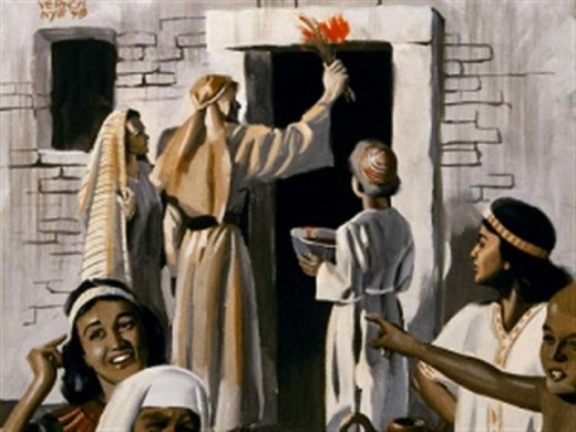 Applying the Blood of the Passover Lamb on the Lintel, from penny-tuppence.blogspot.com