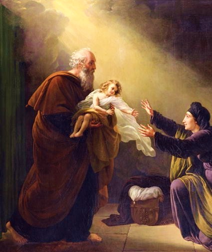 Elijah Resuscitating the Son of the Widow of Zarephath, by Louis Hersent (1777-1862)
